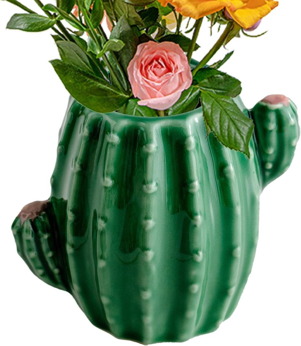 Keramische Cactus Vaas met Charmant Design voor Bloemstukken