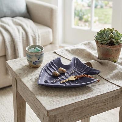 Cheungs Ceili Blue Cast Iron Coastal Sea Conch Tray