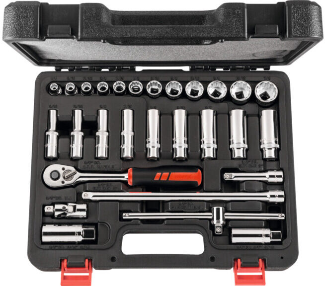 HOLEX Coffret de douilles, carré 3/8″, pouces 28 pièces 28 (630047 28)