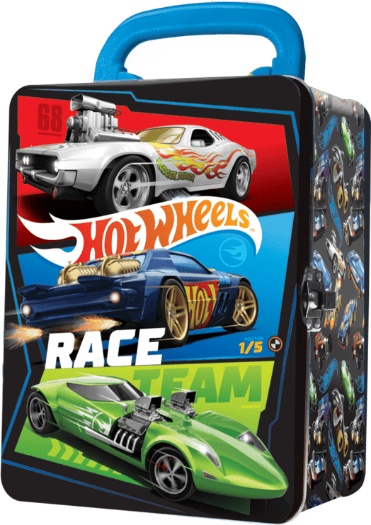 Ancory Hot Wheels Black Tin Car Storage Case for 18 Cars - Metal - Storage for Miniature Die-Cast Vehicles