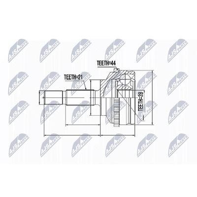 Nty Gelenksatz, Antriebswelle [Hersteller-Nr. NPZ-RE-043] für Renault