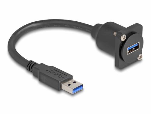 Delock USB-Kabel USB-A Stecker, USB-A Buchse 0.20m Schwarz 87967