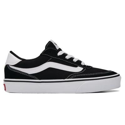 Sneaker VANS "Brooklyn LS", Kinder, Gr. 34,5, schwarz-weiß (ba2, suede, canvas schwarz, weiß), Leder, Schuhe Sneaker, vom Vans Old Skool inspiriert