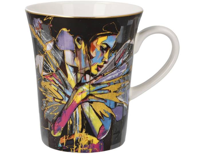Tasse GOEBEL Künstlertasse Lana Frey -Fire in the Belly , bunt, B:10cm H:11cm, Porzellan, Trinkgefässe, Tasse