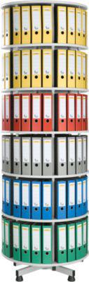 6 Etagen Ordner-Drehsäule, gesamt drehbar, H 2380 mm