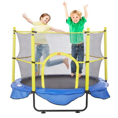 5FT Kids Trampoline With Safety Enclosure Net And Basketball Hoop 5FT Kids Trampoline With Safety Enclosure Net And Basketball Hoop