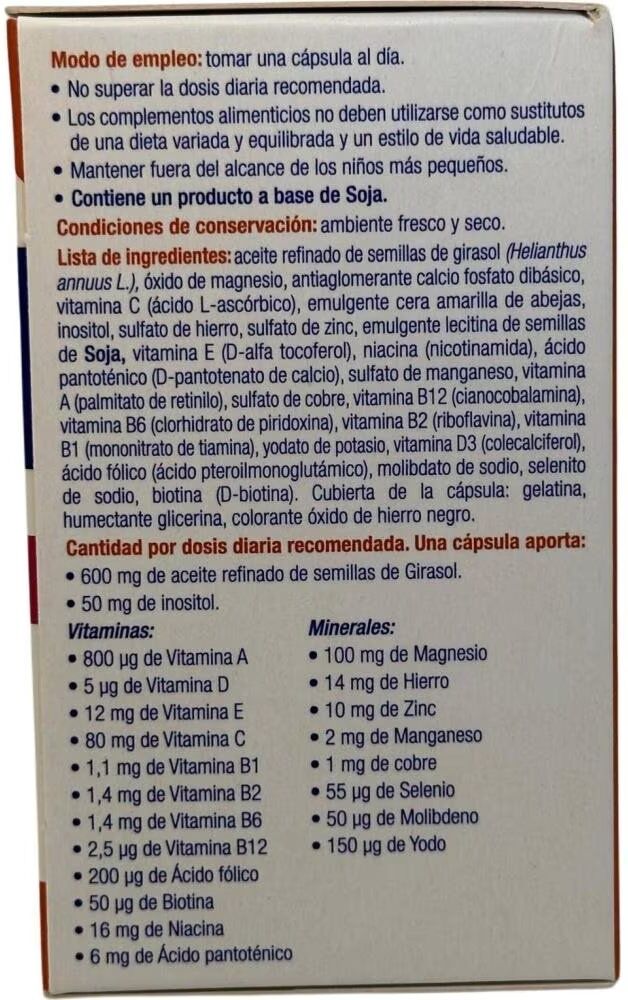 Natysal Multivitaminas Y Minerales - 30 Cápsulas Talla Única Unisex
