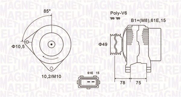 Magneti Marelli Generator 063731591010 Für Bmw