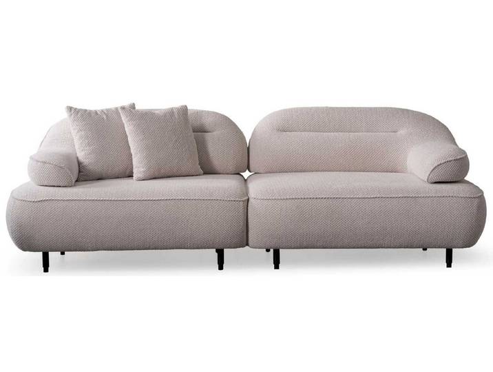 Xlmoebel Sofa Beiger moderner Sessel aus weichem Stoff für das Wohnzimmer, Sofa 2 Teile, Made in Europa