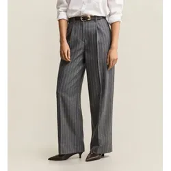 Gant für Damen. 4150407 Wollhose mit grauem Nadelstreifen (42), Lässig, Wolle, Klassisch