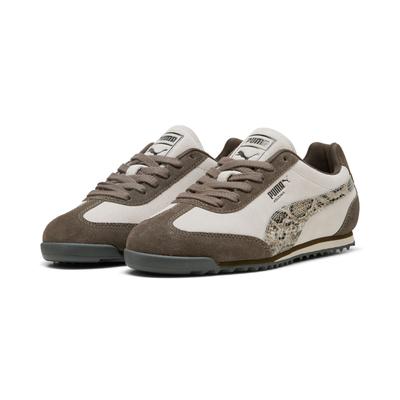 Sneaker PUMA "ARIZONA SNAKE WNS", Damen, Gr. 39, braun (silber fog, matte bronze), Leder, Schuhe Sneaker