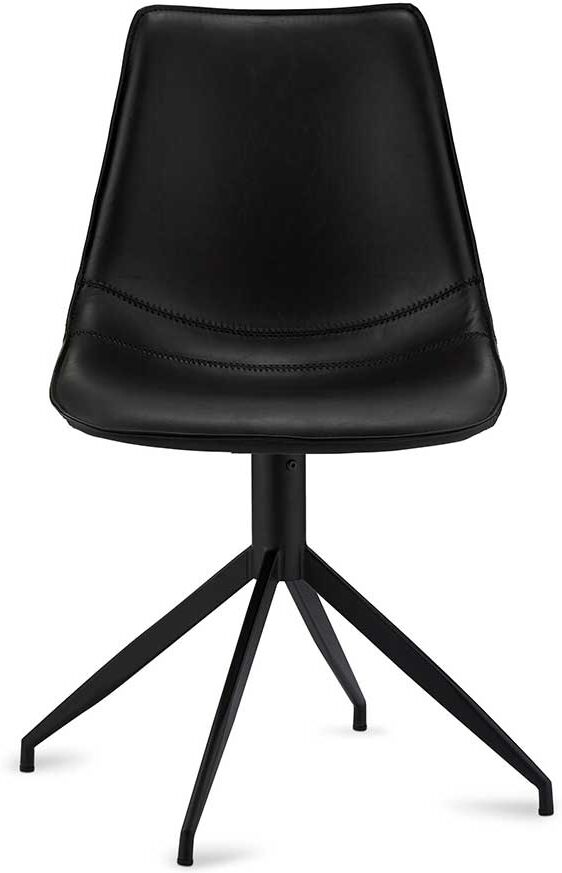 Pharao24.de Esstisch Stühle drehbar Schwarz Kunstleder (2er Set)
