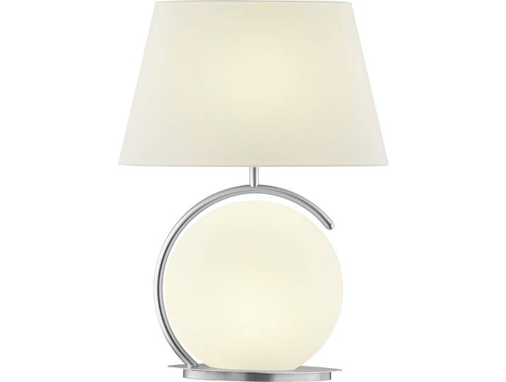 Designer-Tischlampe Bankamp Nana E27 Nickel matt H 51 cm - Farbe: Silber, Weiss - Material: Eisen - LED - LED Energiesparlampen