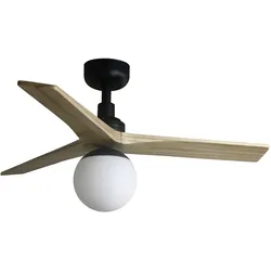 DC Deckenventilator Klim S Schwarz-Kiefer mit Licht & Fernbedienung