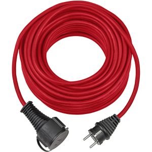 Brennenstuhl Verlängerungskabel 1161850, für außen IP44, Schutzkontakt, Kabeltyp H05RR-F aus Gummi, rot, 5 m