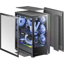 Mars Gaming Boitier Grand Tour E-Atx Mc-Ultra RGB Avec Panneaux Vitrés (Noir) (ATX, mATX, Mini-ITX), PC Gehäuse, Schwarz