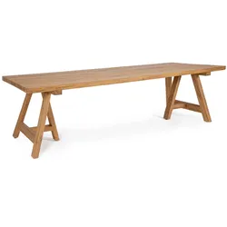 Gartenesstisch aus recyceltem Teakholz, skandinavisch, natur, 300x100 cm, für 10–12 Personen