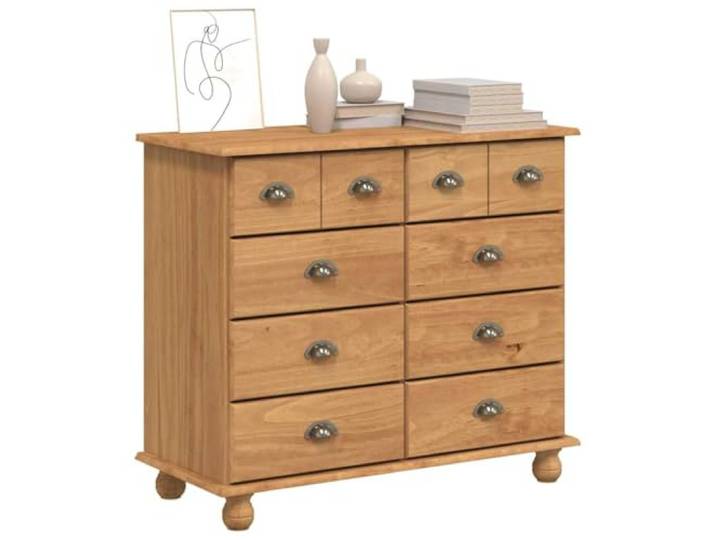 vidaXL Schubladenkommode mit Schubladen ASKIM Braun 91 x 40 x 79 cm Neun Schubladen bieten genug Platz, um deine Sachen verstauen zu können, Modernes Design, das in jedes Zimmer passt,