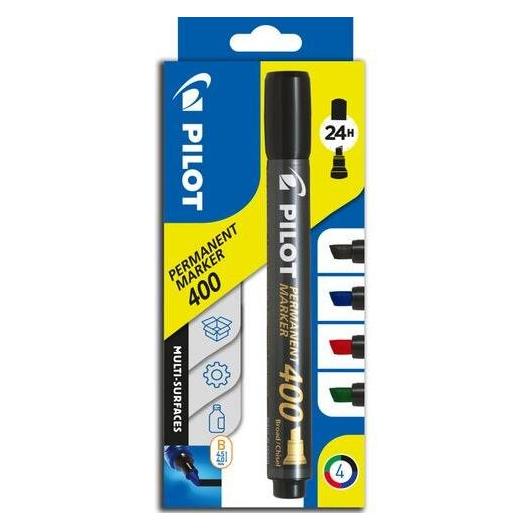 Pilot Permanent-Marker 400, Keilspitze, 4er Etui (4x) (501466)