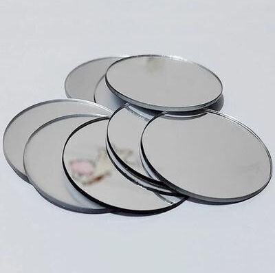 Uplifted Finds 10 Piece Silver Thickened Acrylic Round Mirror Wall Stickers Self Adhesive DIY Reflection Decals 5 Cm