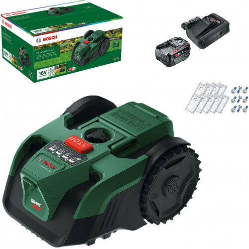 Bosch VISIMOW18V-100 Tondeuse robot sans fil, 1x 4,0Ah, lames de rechange 06008E1002