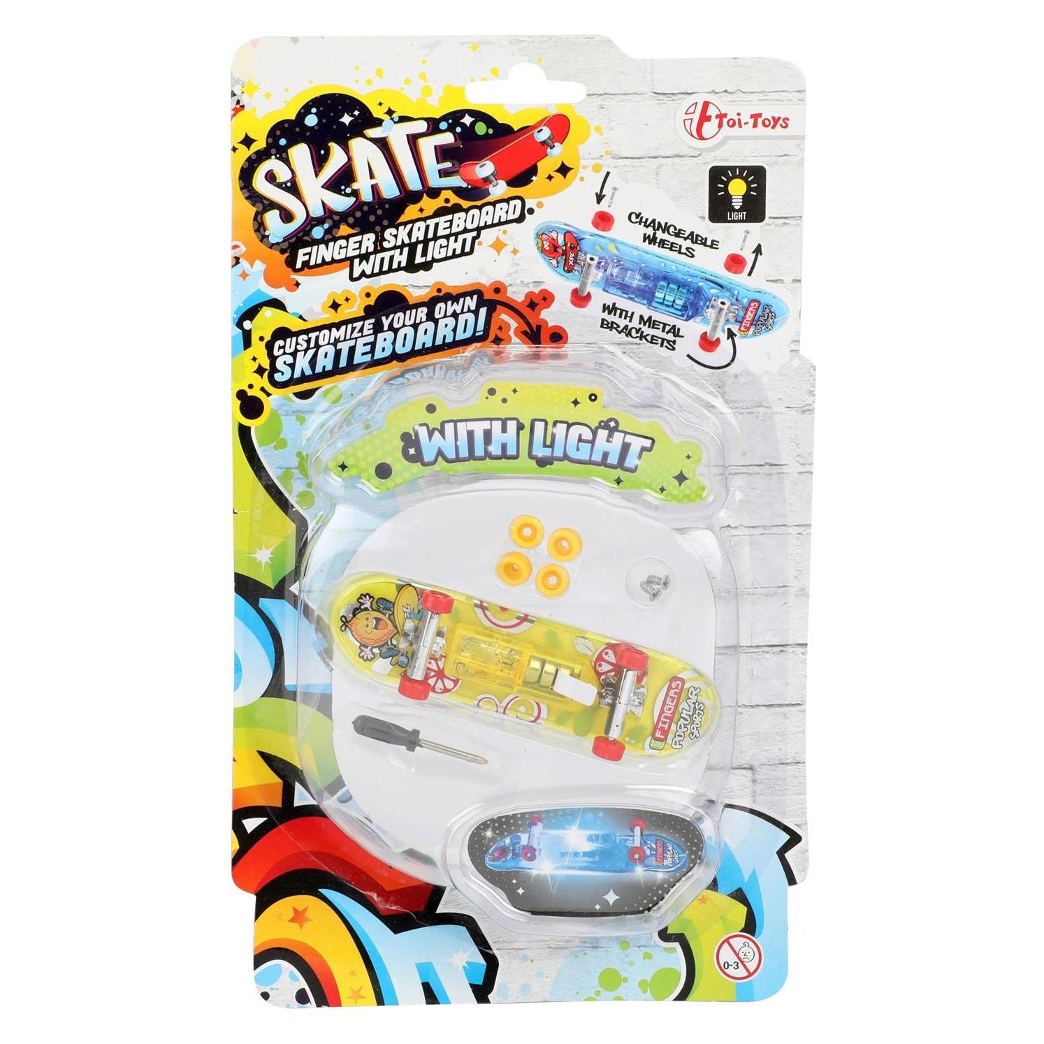 Toi-Toys Finger-Skateboard mit Licht und zusätzlichen Rädern (35651Z)