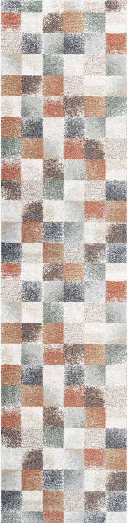 Mastercraft Rugs Mehari Area Rug Cream;Green;Red Runner 67cm x 240cm