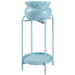 Helloshop26 - Pflanzenständer im Outdoor-Stil 60 x 27 x 27 cm hellblau