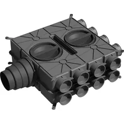 Wolf Luftverteiler DN125-180 16 Stutzen DN75 mit 8 Verschlusskappen