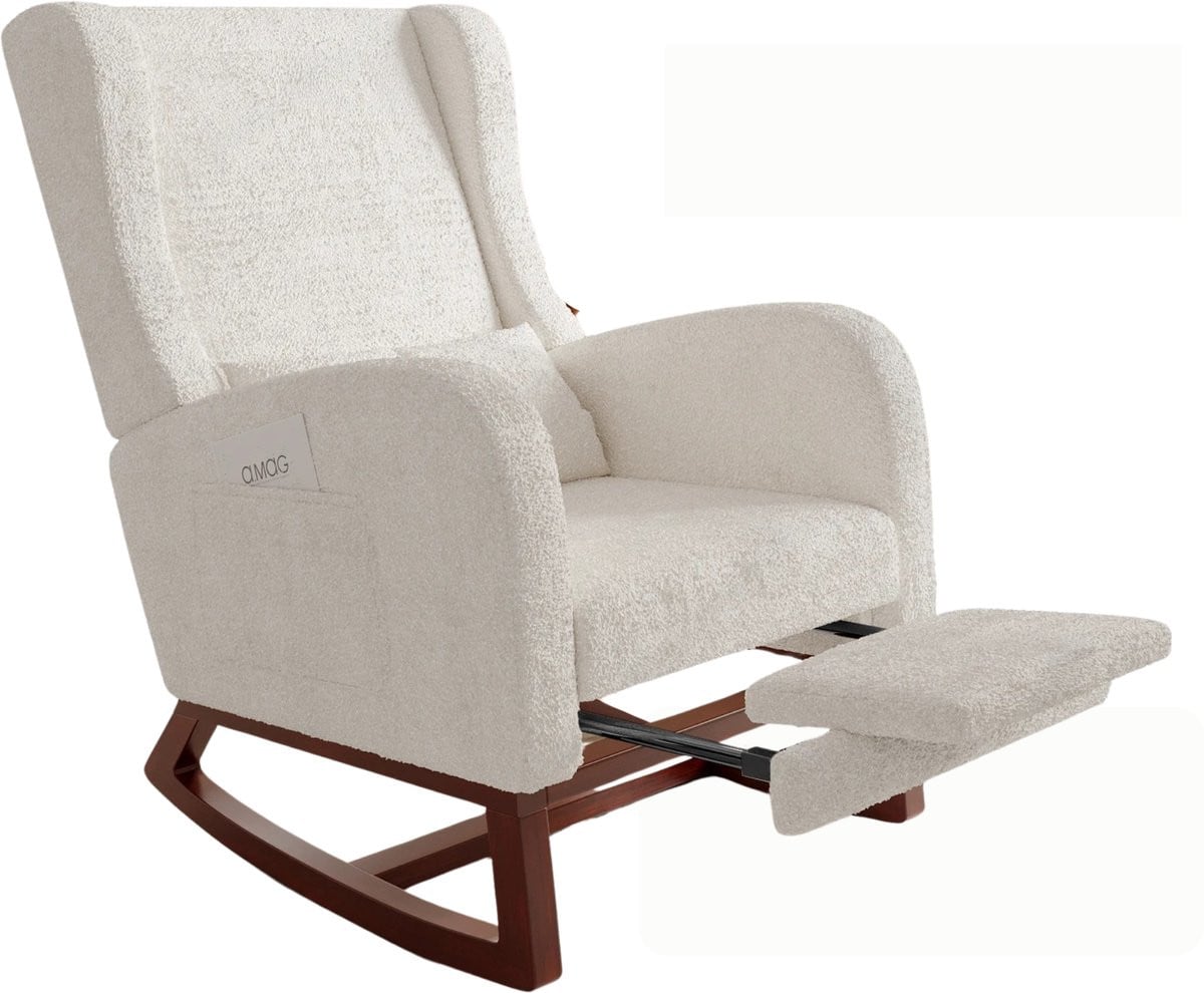 Trendique Teddy Relaxfauteuil met Voetenbank - Wit