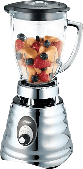 Batidora de vaso - Oster Clásica OBL245X, 600W, 3 Velocidades, Jarra vidrio, Acero