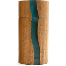 Bisetti Salzmühle - - POSITANO - 13 cm - Akazie / blaues Harz, Pfeffermühle + Salzmühle, Blau