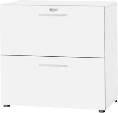 Schäfer Shop Select Hängeregistraturschrank SET UP, 2 HR-Schübe, abschließbar, B 800 x T 420 x H 788 mm, weiß/weiß