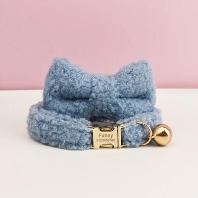 Uplifted Finds Personalized Custom Engraved Teddy Cat Collar With Name Plate bow Tie Collar E l