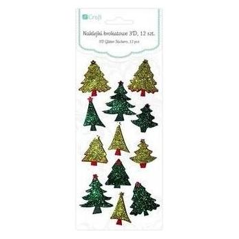 DP Craft 3D Glitzer Weihnachtsbaum Sticker 12 Stk (12 Sticker) (47591839)