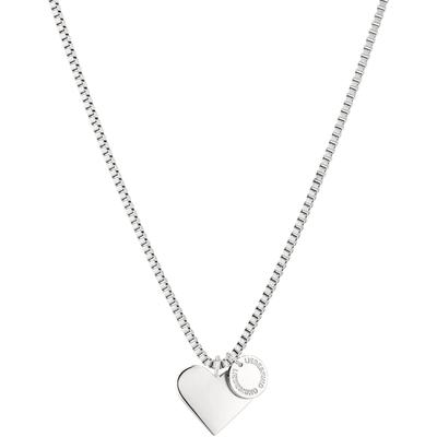 Kette mit Anhänger LIEBESKIND BERLIN "Schmuck Geschenk Edelstahl Halskette Herz", silber (silberfarben), Halsketten, Damen, Edelstahl, L: 45 B: 2mm, B:2mm