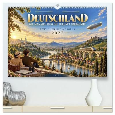 Deutschland - Wie man sich 1930 die Zukunft erträumte (hochwertiger Premium Wandkalender 2027 DIN A2 quer), Kunstdruck in Hochglanz