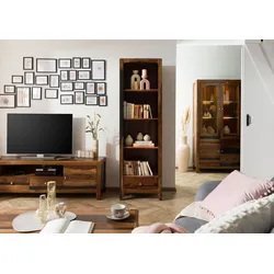 Standregal Sheesham 60x45x200 dunkelbraun lackiert ANCONA #240