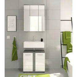 Badezimmer-Set BLAKE 2-teilig, Weiß Hochglanz
