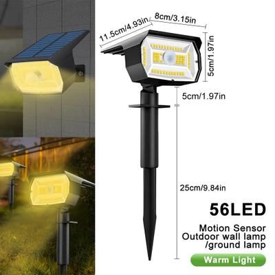 Uplift Essentials Solar Motion Sensor Spotlight Outdoor 56 Led Warm White