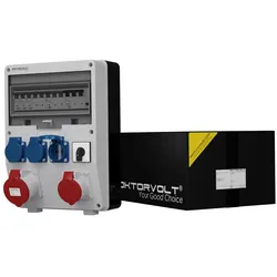 Stromverteiler TD-S/FI 32A 16A 3x230V mit Nockenschalter 4P Doktorvolt DV-2404-D