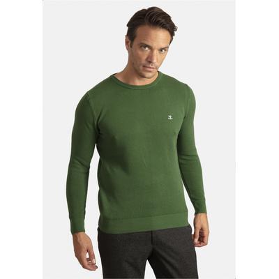 Strickpullover SIR RAYMOND TAILOR "Sona", Herren, Gr. XL, grün, 100% Baumwolle, unifarben, normal, Rundhals, Pullover Strickpullover, mit Rundhalsausschnitt