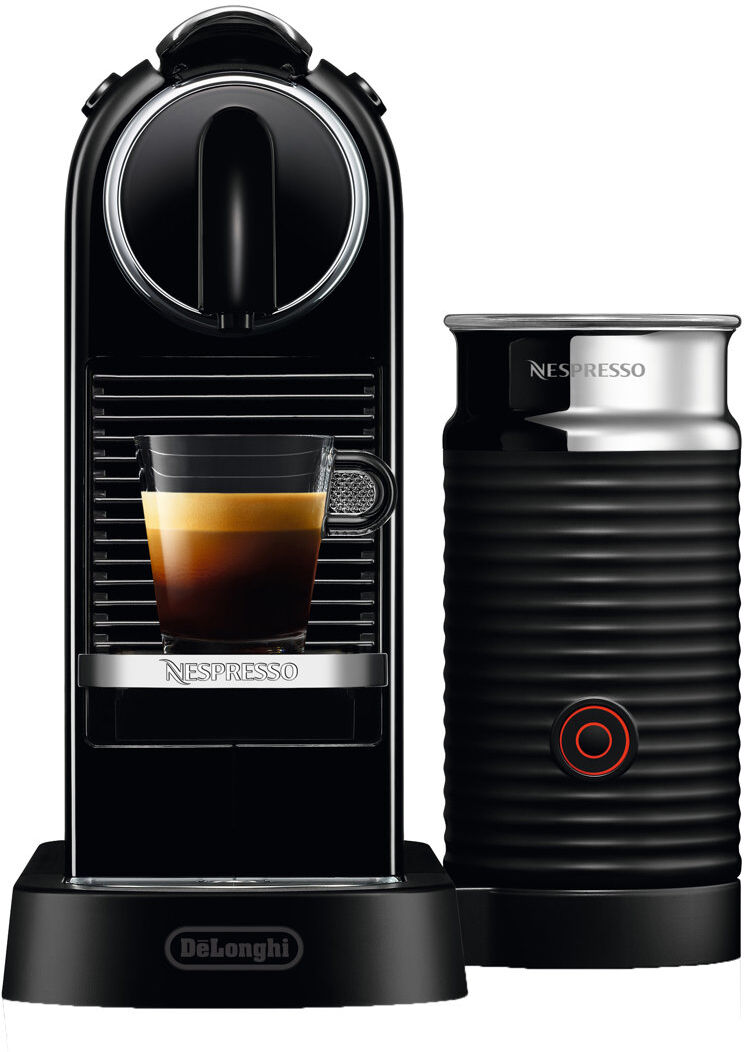 Nespresso CitiZ Original Coffee Pod Machine With Aeroccino Milk Frother by De'Longhi Black