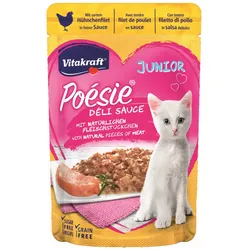 Vitakraft Katzenfutter Poesie DeliSauce Junior, Hühnchenfilet - 23 Beutel