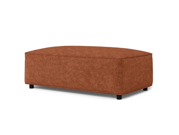 Polsterhocker 120 x 42 x 70cm Braun Webstoff Fadia: Rotbraun