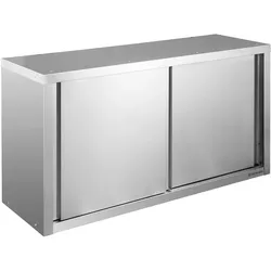 GastroHero Wandhängeschrank Edelstahl 1400x400 mm mit Schiebetüren AISI 201 Hängeschrank Küche Gastro Wandschrank Basic Serie