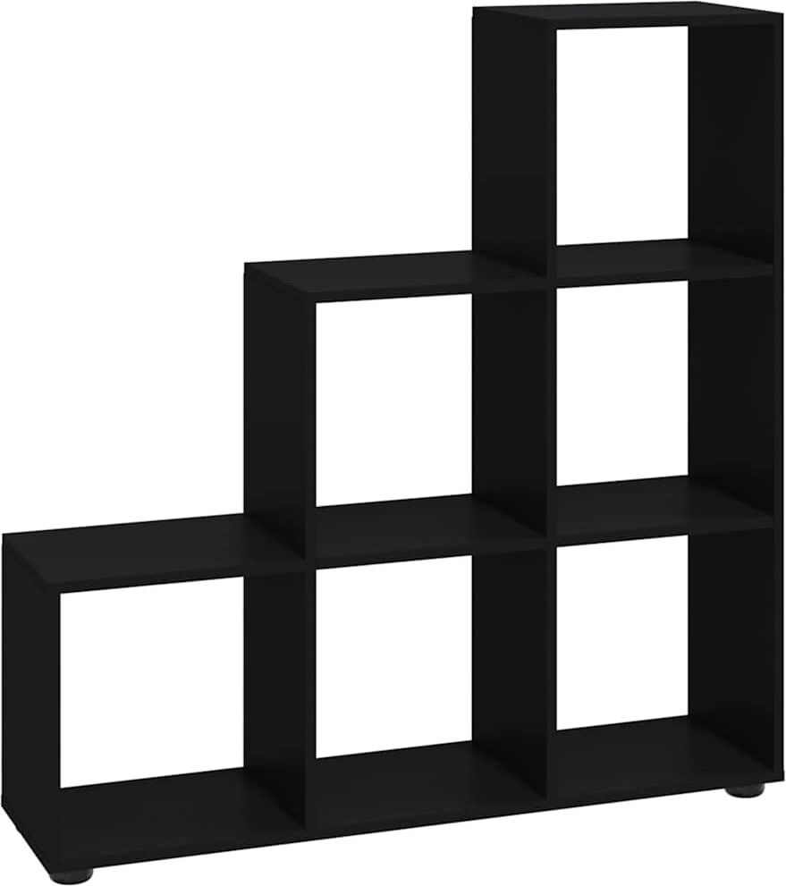 vidaXL Bibliothèque escalier Noir 107 cm Bois d'ingénierie