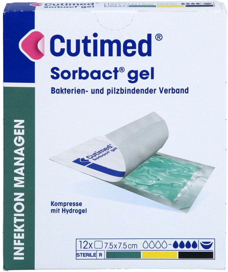 Cutimed Sorbact Gel Kompressen 7,5x7,5 Cm
