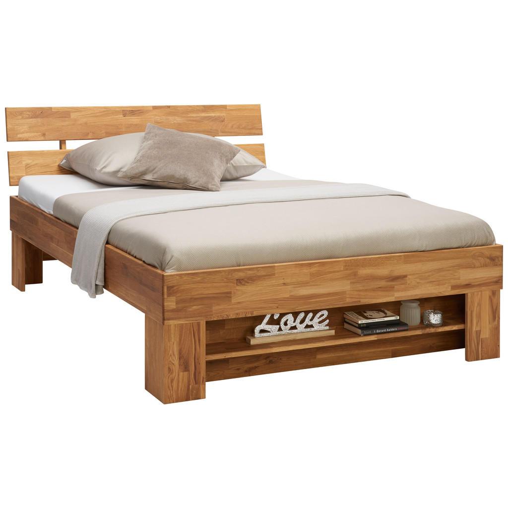 Carryhome Bett , Wildeiche , Holz , Wildeiche , massiv , 140x200 cm , Schlafzimmer, Bett, Holzbetten
