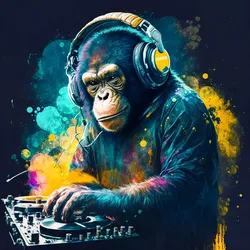 Acrylglasbild MONKEY DJ (BHT 95x95x1,80 cm) - bunt - BHT 95x95x1,80 cm